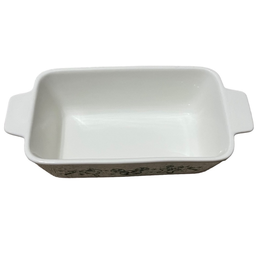 Disney Parks Holiday Ceramic Bread Loaf Pan Christmas Mickey New - Picture 3 of 4